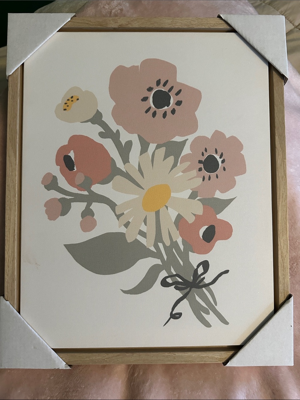cloud island Pink, Cream and Yellow Floral Bouquet Wall Art
